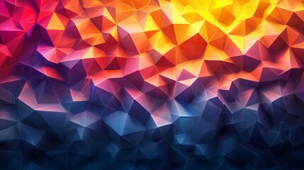 Wall Mural - Abstract Triangular Pattern with Red, Orange, and Blue Color Gradient