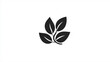 © Andres Mejia - Minimalist black and white icon of leaves growing on branch