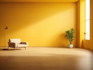 Wall Mural - Empty yellow texture room light simple background