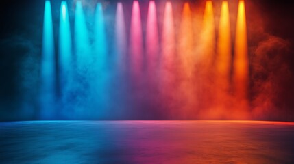 Wall Mural - Colorful stage background with copy space backdrop scene
