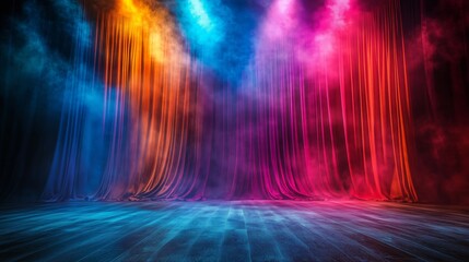 Wall Mural - Colorful stage background with copy space backdrop scene
