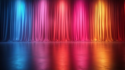 Wall Mural - Colorful stage background with copy space backdrop scene
