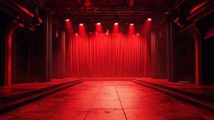 Wall Mural - Red theater stage