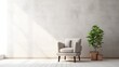 © GenerativeAIpicture - A white chair sits in front of a wall with a plant in a pot