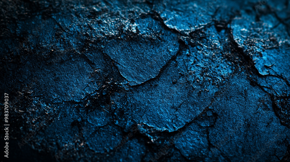 Textured blue rock surface featuring cracks and variations in color ...
