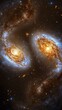 © Lucianastudio - A mesmerizing view of two galaxies colliding, their stars and gas swirling in cosmic chaos