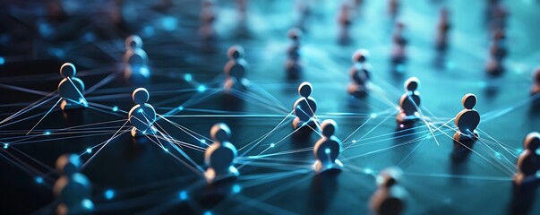 Wall Mural - abstract leadership visualized through a network of connected figures.