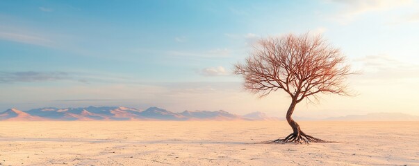 Wall Mural - Lonely Tree in a Desert Landscape.