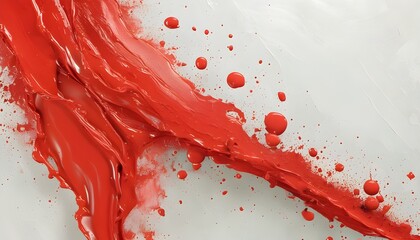 Wall Mural - Vibrant Abstract Red Paint Splatter Background for Modern Minimalist Design