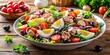 © prachaya - Fresh and colorful Nicoise salad with mixed greens, tomatoes, olives, and tuna , Salad, Nicoise, Mixed greens, Fresh