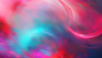 Wall Mural - Vibrant Abstract Swirls of Pink, Red, Blue, and Purple in a Dreamy Ethereal Digital Landscape