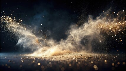 Real dust particles in air with back light over black background, dust, particles, air, back light, black background