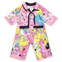 Canvas Print - Colorful Cartoon Print Jumpsuit for Kids with Pink and Yellow Colors.