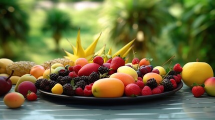 Wall Mural - Colorful Fruit Platter