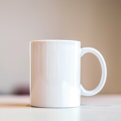 Poster - A White Ceramic Mug on a White Surface