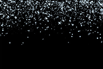 Wall Mural - Christmas snow. Falling snowflakes on a dark background. Snowfall. Vector illustration.