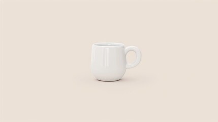 White Ceramic Pitcher with a Handle on a White Background