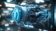 © otwdesign - Futuristic Engine with Glowing Blue Details