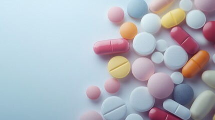 Assortment of Colorful Pills and Tablets