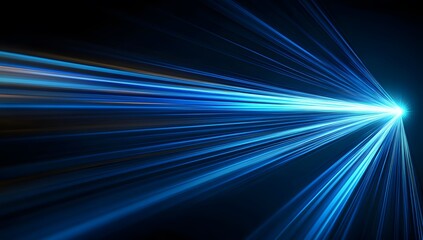 Wall Mural - Blue light speed background with a blur effect background.