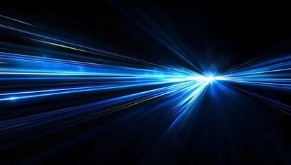 Wall Mural - Blue light speed background with a blur effect background.