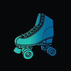 Wall Mural - Roller skates illustration. Retro roller skates. Original vector illustration in vintage style. T-shirt design.