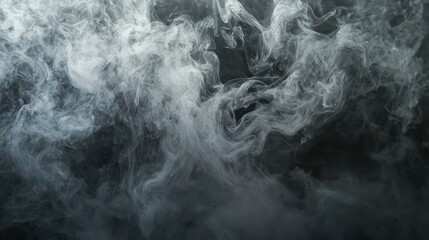Wall Mural - gray abstract smoke wallpaper. swirling, soft gray smoke against a dark gray background.