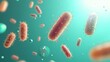 © BerkahStock - Microscopic view of bacteria with a vibrant background, illustrating microbial life.