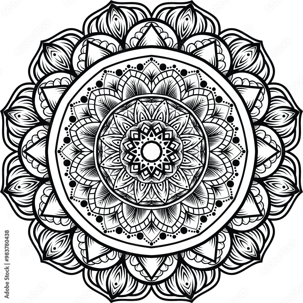 Beautiful floral pattern mandala art isolated on a white background ...