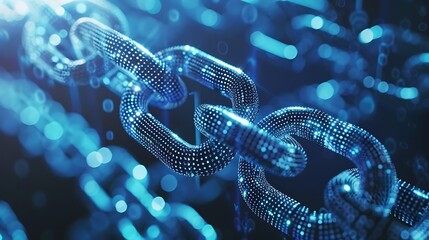 Wall Mural - abstract image of a digital chain, emphasizing technology and connection in a futuristic style.