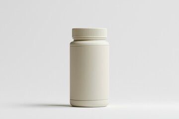 Canvas Print - White Plastic Bottle with a Screw Cap on a White Background