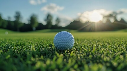 Canvas Print - A golf ball on the golf course 