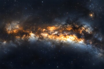 Starry sky, Milky Way, nebulae, black background, night view,