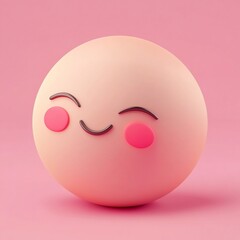 3D Emoji Icon: Blushing Face for Shy Reactions Illustration Logo