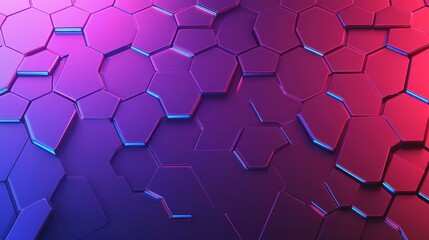 Sticker - Discover a vibrant blend of technology and science through this abstract illustration featuring hexagonal patterns and a modern aesthetic.