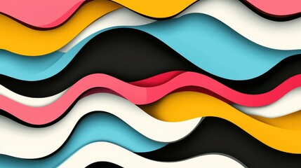 Canvas Print - Vibrant overlapping lines create a dynamic abstract background, perfect for banners, cards, or modern illustrations.