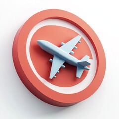 Wall Mural - 3D Sign Icon: Indicator of Flight Delays Illustration Logo