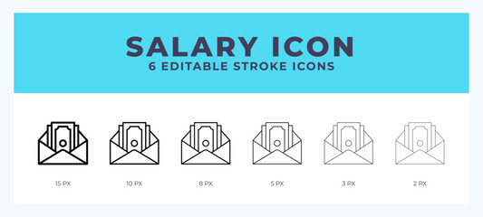 Sticker - Salary vector icon for web and app. Editable stroke vector illustration