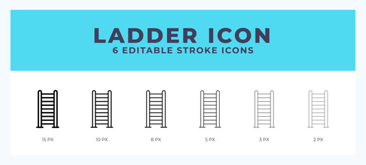 Sticker - Ladder icon illustration vector with editable stroke.