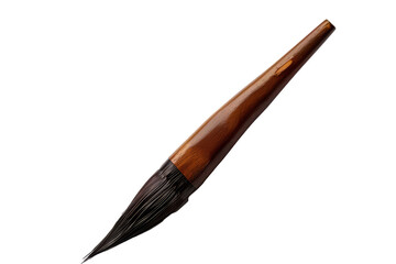 Poster - A close-up view of an artist's brush with a finely tapered bristle, perfect for intricate painting techniques and located against a neutral background