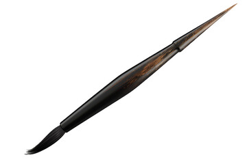 Poster - A close-up view of an artist's brush with a finely tapered bristle, perfect for intricate painting techniques and located against a neutral background