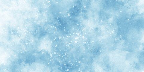 Wall Mural - blue grunge texture with bokeh, beautiful blue watercolor background with glitter particles, light b