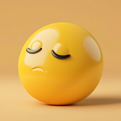 3D Emoji Icon: Sleepy Face for Rest and Relaxation Illustration Logo