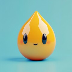 Wall Mural - 3D Emoji Icon: Sweat Droplets for Exhaustion Illustration Logo