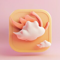 3D Wind Icon: Gusts of Moving Air Illustration Logo