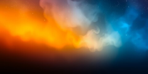 Poster - Abstract background with orange, blue, and white smoke.