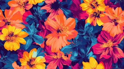 Multi colored floral fabric pattern design for textiles fashion use