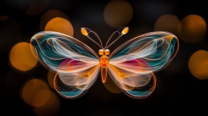 Wall Mural - Glowing Butterfly Trail in a Cosmic Landscape