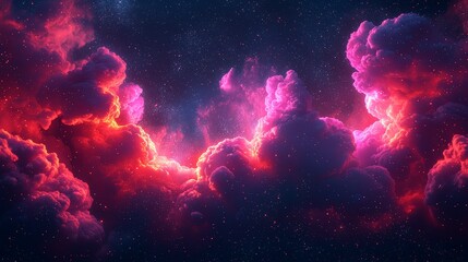 Wall Mural - Bright Clouds in a Starry Sky