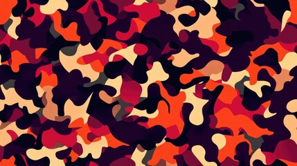 Seamless pattern featuring a stylish pixel floral camouflage design with a backing The background showcases an abstract array of smoothly curved chaotic elements Editable